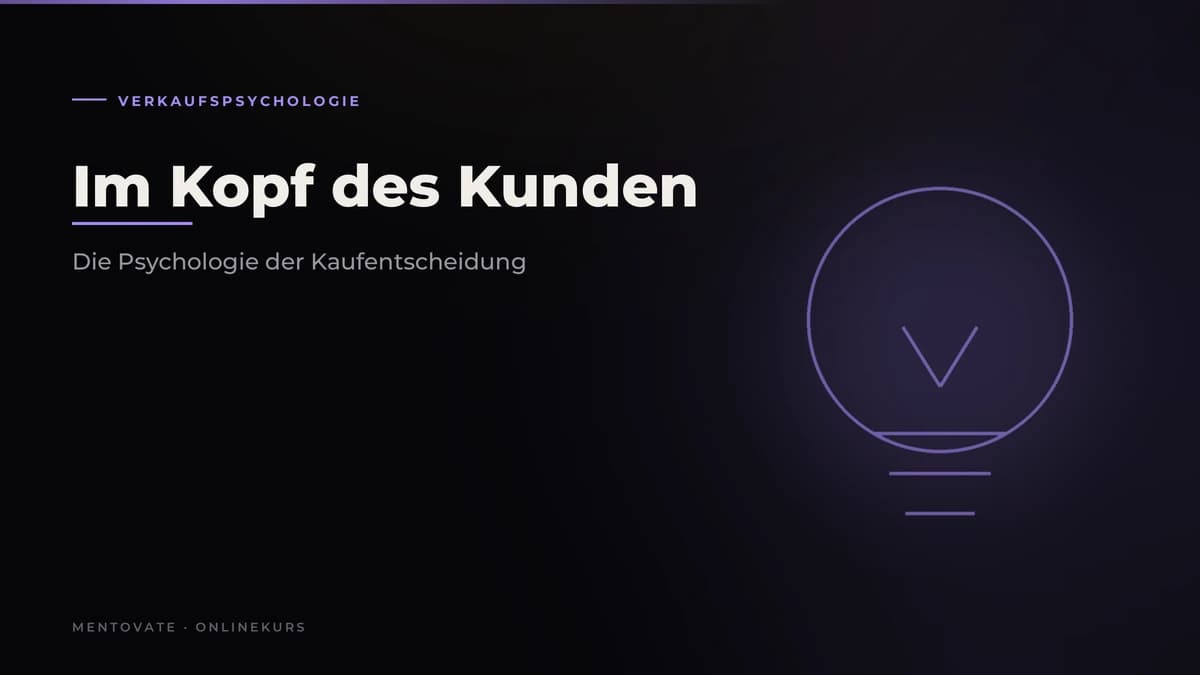 MENTOVATE Onlinekurs Im Kopf des Kunden