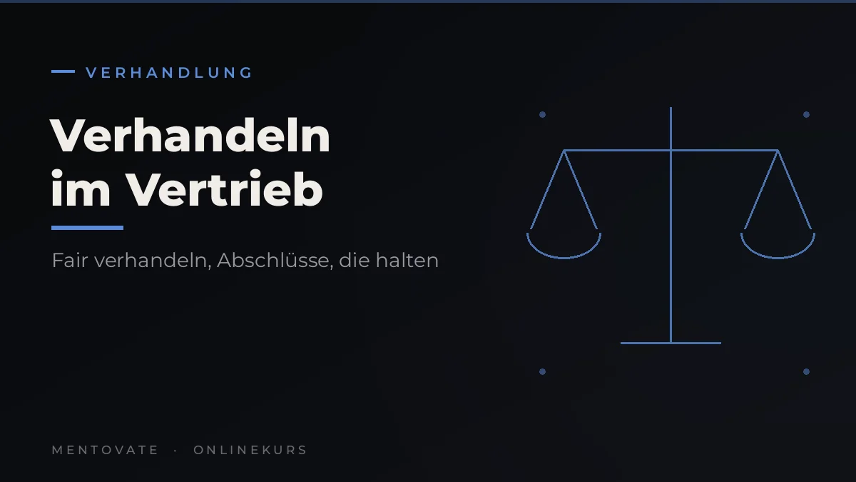 MENTOVATE Onlinekurs Verhandeln im Vertrieb